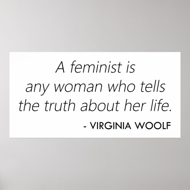 Feminist Definition von Virginia Woolf Poster (Vorne)