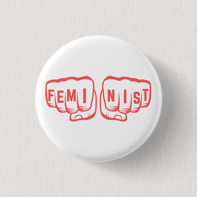 Feminist Fist Girl Power GRL Power Frauenunterschr Button (Vorderseite)