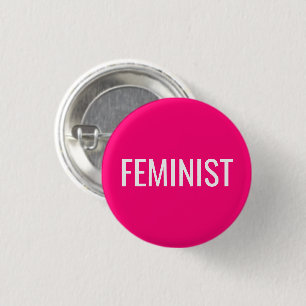 Feminist heiß rosa fuchsia magentina weiß, modern button
