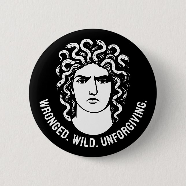 Feminist Medusa Icon Button (Vorderseite)