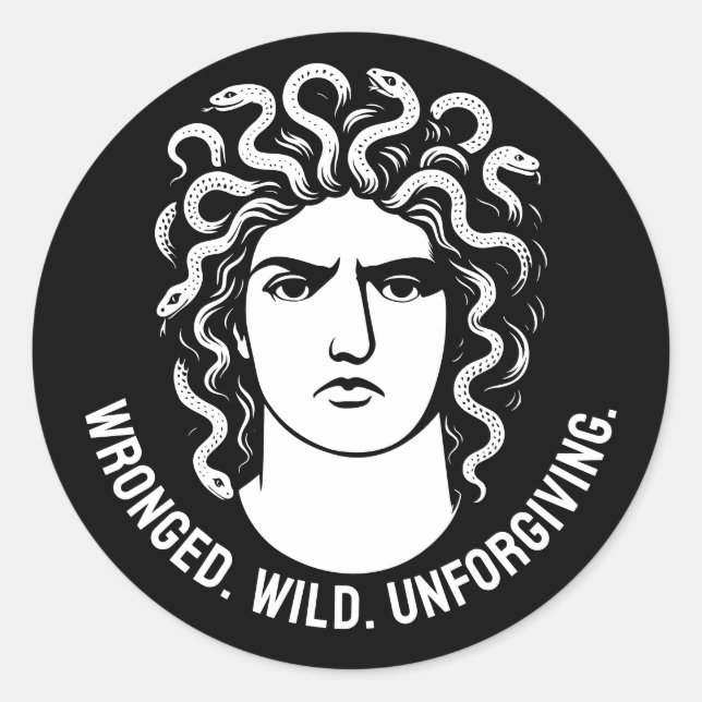 Feminist Medusa Icon Runder Aufkleber (Vorderseite)