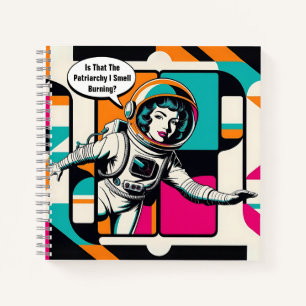 Feminist Pop Art Femme Astronaut Carnet Spiral