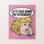 Feminist Retro Pop Art Pink Anti-Patriarchy Quote<br><div class="desc">Let's Take Down the Patriarchy Gift. Cute pop art feminism gift for a strong pro choice Anti Trump woman vote. Das ist eine gute politische Gerechtigkeit, Humor Cartoon.</div>