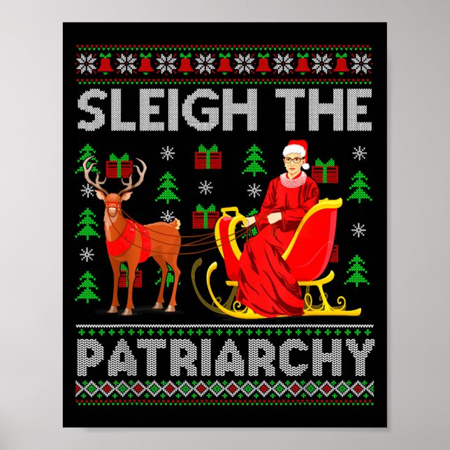 Feminist Ruth Bader Ginsburg Rbg Xmas Sleigh The P Poster (Vorne)