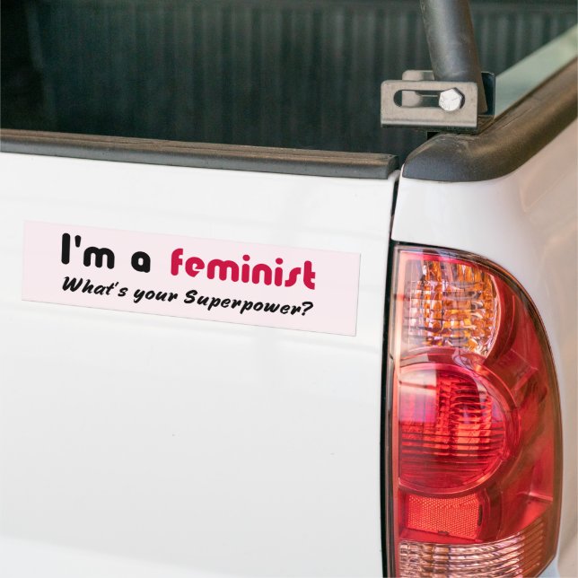 Feminist Super Power Slogan pink Autoaufkleber (Auf Lkw)