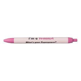 Feminist Super Power Slogan pink Kugelschreiber