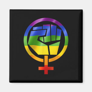 Feminist Symbol Lgbt Resist Pride Fist Rainbow Fla Magnet