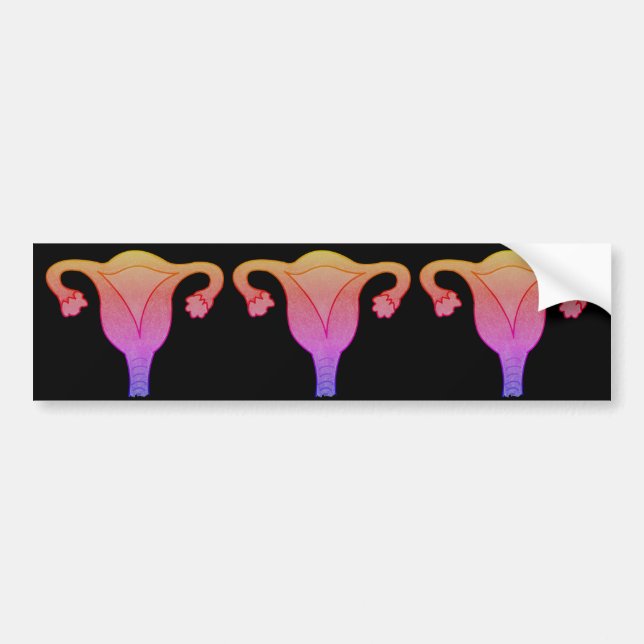 Feminist Uterus bumper sticker Autoaufkleber (Vorne)