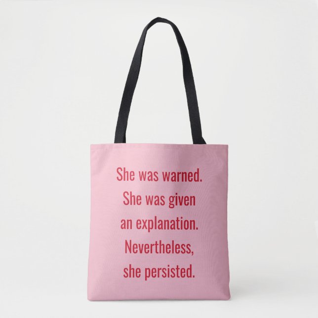 Feminist wurde sie gewarnt, dass sie fortbestand tasche (Vorderseite)