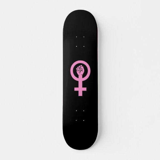 Feministenzeichen schwarz skateboard (Vorne)
