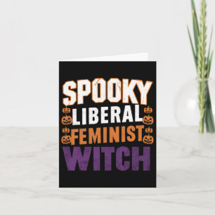 Feministin der Liberalen Hexe Halloween Feminist f Karte
