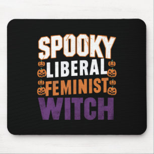 Feministin der Liberalen Hexe Halloween Feminist f Mousepad