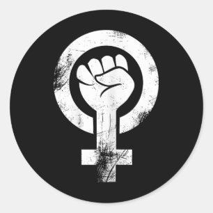 Feministin Faust Frauensymbolabest Fist Feminismus Runder Aufkleber