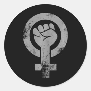 Feministin Faust Symbol Resist Fist Feminismus Runder Aufkleber