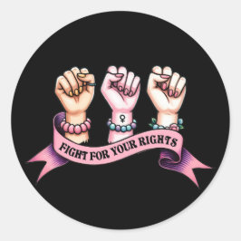 Feministin für Ihre Rechte Runder Aufkleber