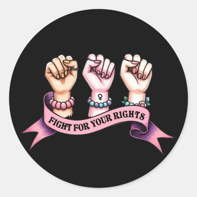 Feministin für Ihre Rechte Runder Aufkleber (Vorderseite)