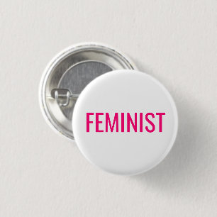 Feministin heiß rosa fuchsia magenta weiß, moder button