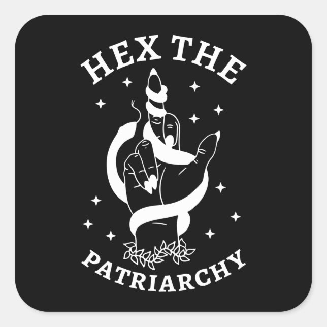Feministin Hexe - Das Patriarchat III Quadratischer Aufkleber (Vorderseite)