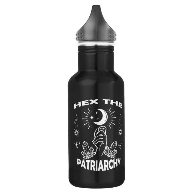 Feministin Hexe, hex the Patriarchat Edelstahlflasche (Links)