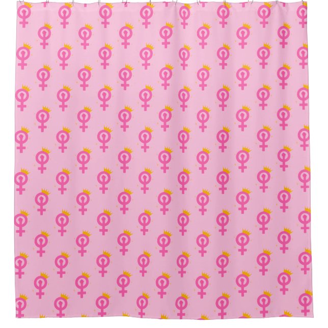Feministin Pink Duschvorhang (Vorderseite)