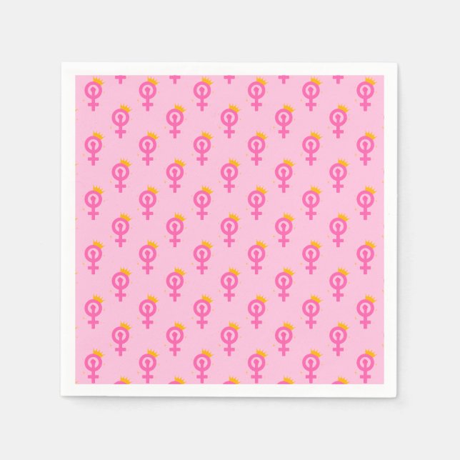 Feministin Pink Serviette (Vorderseite)