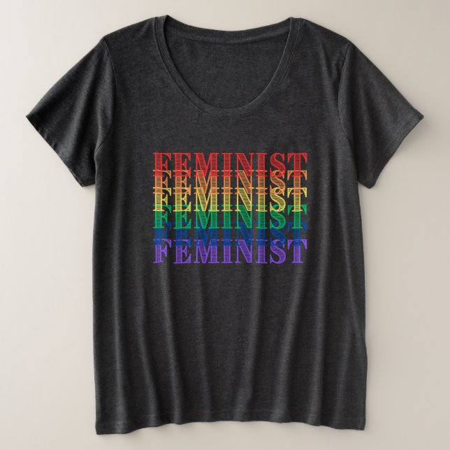 Feministin Pride Große Größe T-Shirt (Design vorne)