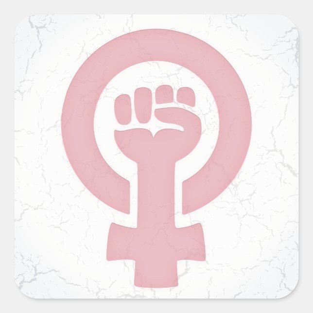 Feministin Quadratischer Aufkleber (Vorderseite)