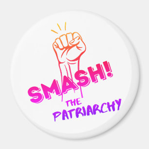 Feministin - Schlag das Patriarchat - bunt Magnet