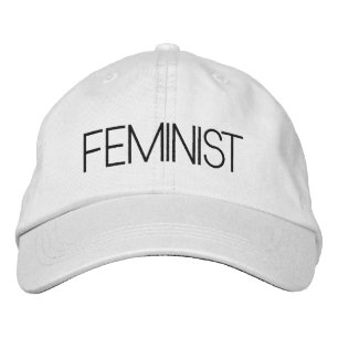 feministisch Schwarz-weiß modern Bestickte Baseballkappe