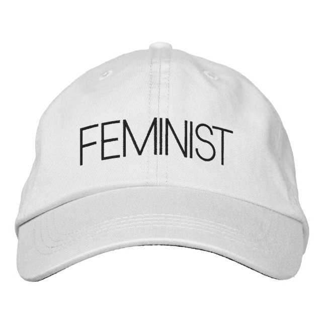 feministisch Schwarz-weiß modern Bestickte Baseballkappe (Vorderseite)