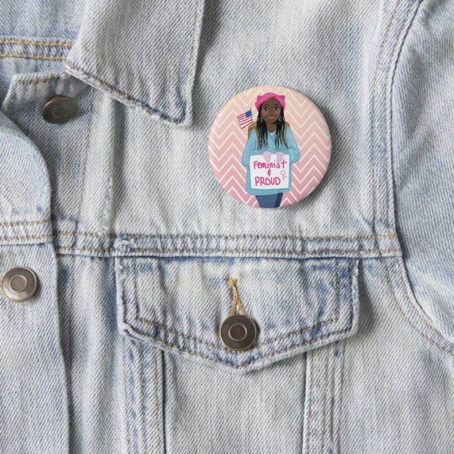 Feministisch + Stolz Button (Beispiel)