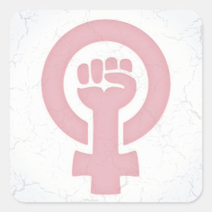 Feministische Faust Quadratischer Aufkleber