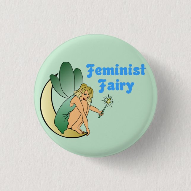 Feministische Fee (Version 1) Button (Vorderseite)