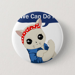Feministische Katze Button