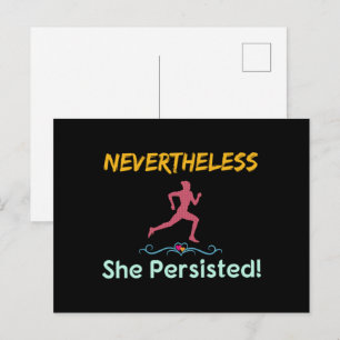 Feministische Läuferin Dennoch Sie Beharrte Postkarte