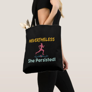 Feministische Läuferin Dennoch Sie Beharrte Tasche