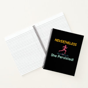 Feministische Läuferin Trotzdem Beharrte Sie Notizbuch