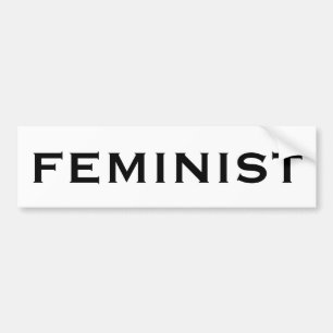 Feministische, mutige gotische Schriften auf Weiß Autoaufkleber