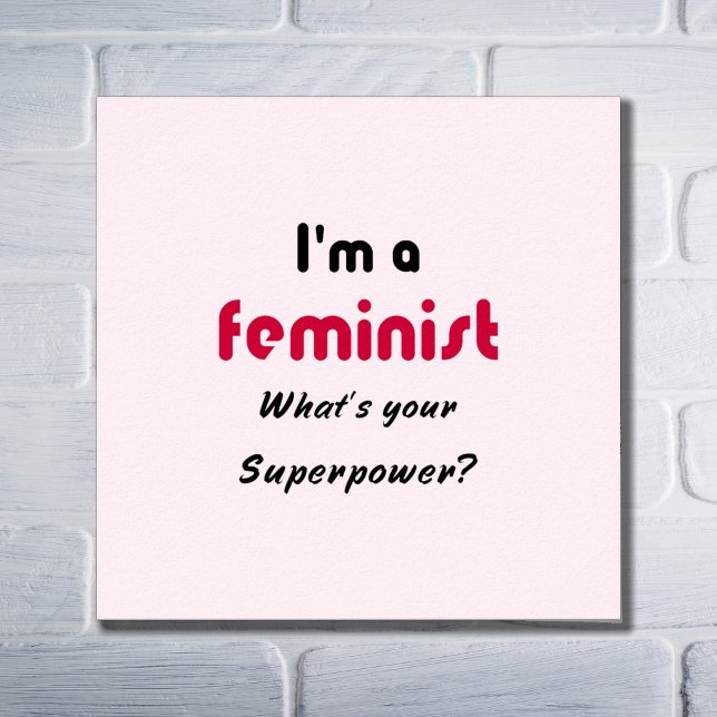 Feministische Supermacht rosa Typografie Poster (Von Creator hochgeladen)