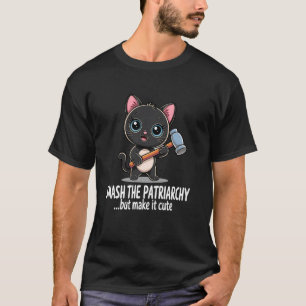 Feministische süße Katze zerstört Patriarchat, abe T-Shirt