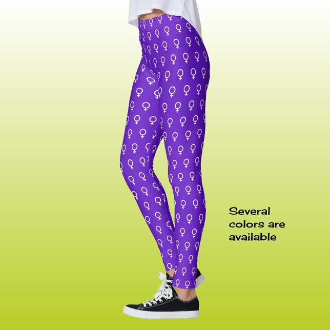 Feministische Symbolmuster modern lila Leggings (Von Creator hochgeladen)
