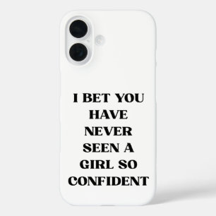 Feministische Typografie mit Zitat – Selbstbewusst iPhone 16 Hülle