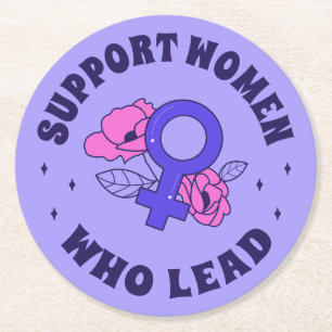 Feministische Wahlen - Unterstützen Sie Frauen, di Runder Pappuntersetzer
