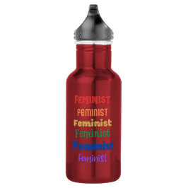 feministische Wasserflasche mit Stolz-Botschaft