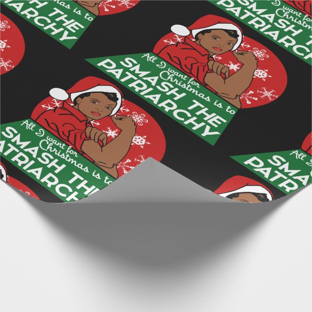 Feministische Weihnachten Geschenkpapier (Ecke)