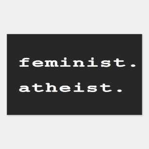Feministischer atheistischer Autoaufkleber Rechteckiger Aufkleber