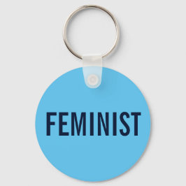 Feministischer, kühner Marinestext am Himmel blau Schlüsselanhänger