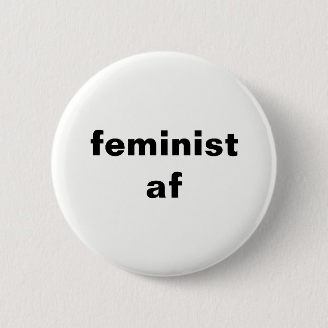feministischer runder Knopf af Button (Vorderseite)