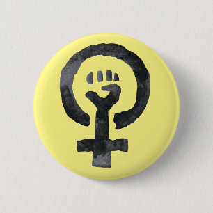 Feministisches Faust-Symbol Button