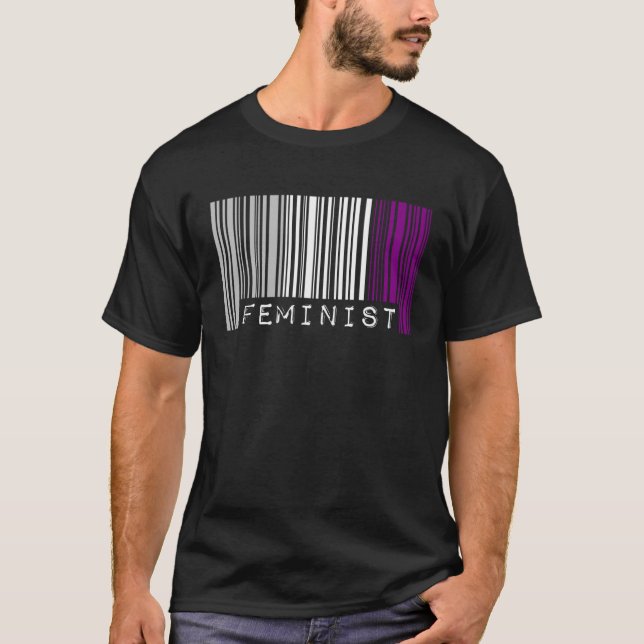 Feministisches Flag für asexuelle Fahne Strichcode T-Shirt (Vorderseite)